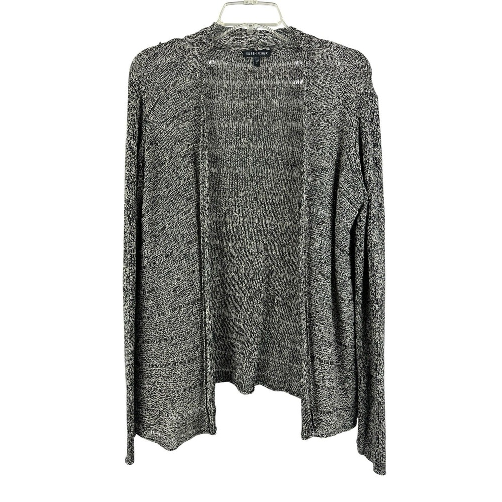 Eileen Fisher Women's Open Knit Linen Wool Cardigan Sweater Sz S Quiet Luxury